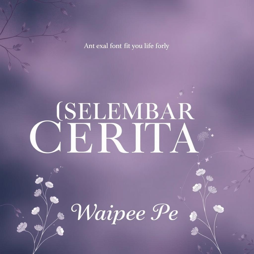 A stunning and melancholic novel cover for '[SELEMBAR CERITA]' by Waipee Pe