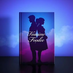 A stunning silhouette book cover featuring two figures standing back to back, silhouetted against a gradient background of deep blue and rich purple hues