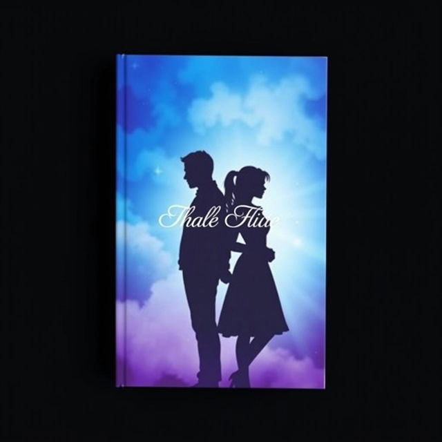 A stunning silhouette book cover featuring two figures standing back to back, silhouetted against a gradient background of deep blue and rich purple hues