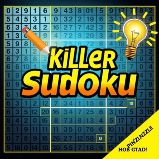 A captivating front cover design for a 'Killer Sudoku' puzzle book