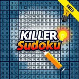 A captivating front cover design for a 'Killer Sudoku' puzzle book