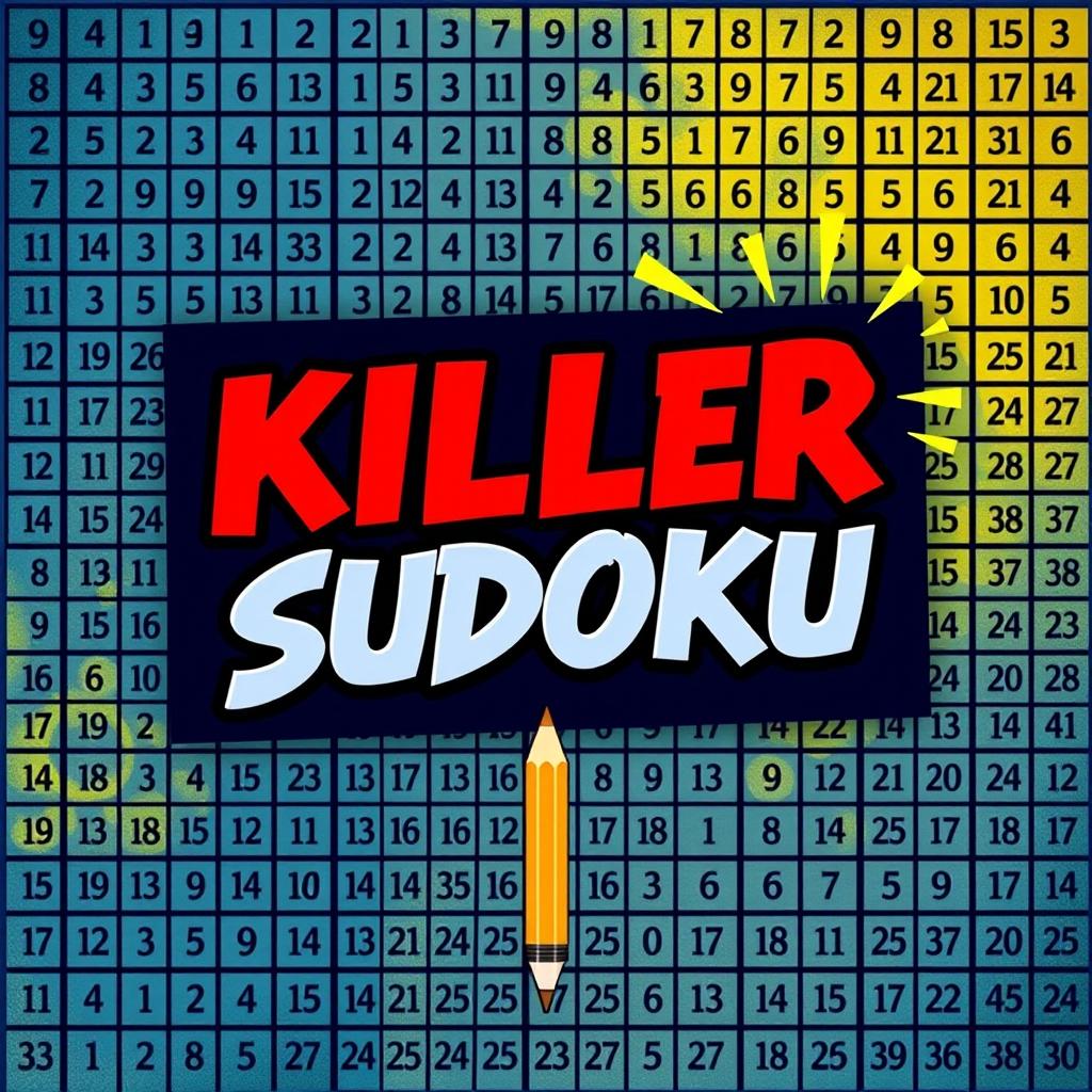 A captivating front cover design for a 'Killer Sudoku' puzzle book