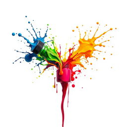An artistic representation featuring colorful ink spills and splashes flowing from an open ink bottle, expressing various emotions through a vivid array of colors