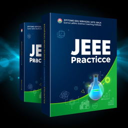 A captivating and informative cover design for a JEE practice book published by 'EPITOME EDU SERVICES', a science coaching institute