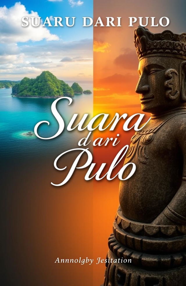 A two-sided book cover design for an anthology of poetry titled 'Suara dari Pulo'