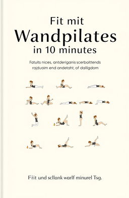 A minimalist and modern book cover design for a fitness guide titled 'Fit mit Wandpilates in 10 Minuten'