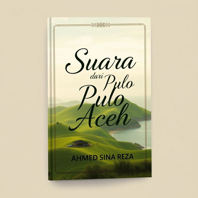 Book cover design for an anthology of poetry titled 'Suara dari Pulo Aceh' by Ahmad Sina Reza