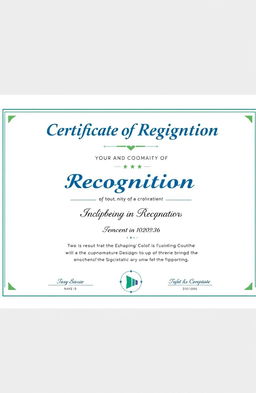A professional and elegant certificate design for a cooperative company, featuring a clean layout with the company's logo at the top