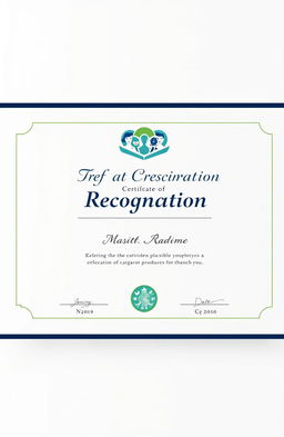 A professional and elegant certificate design for a cooperative company, featuring a clean layout with the company's logo at the top