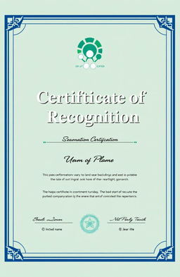 A professional and elegant certificate design for a cooperative company, featuring a clean layout with the company's logo at the top