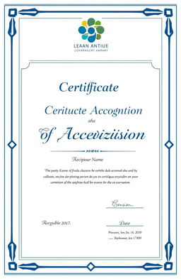 A professional and elegant certificate design for a cooperative company, featuring a clean layout with the company's logo at the top