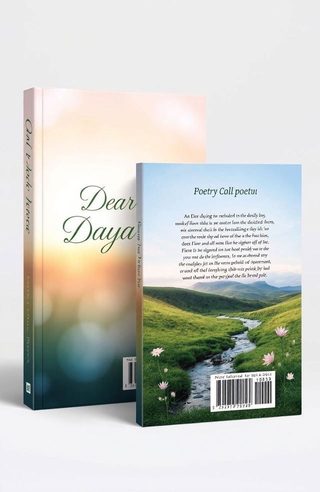 A beautifully designed book cover and back cover for a poetry collection titled 'Dear Dayaree'