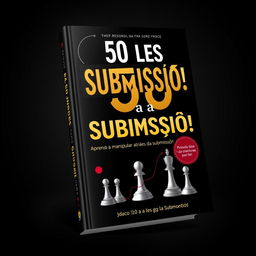 A captivating book cover design for a self-help and strategy book titled 'As 50 Leis da Submissão!' with the subtitle 'Aprenda a manipular através da submissão!'