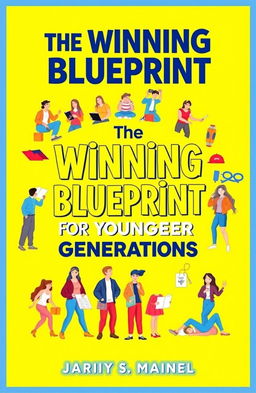 A vibrant and engaging guidebook cover titled 'The Winning Blueprint for Younger Generations'