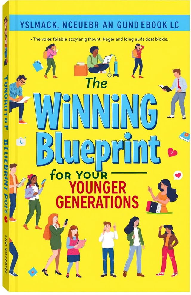 A vibrant and engaging guidebook cover titled 'The Winning Blueprint for Younger Generations'