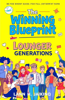A vibrant and engaging guidebook cover titled 'The Winning Blueprint for Younger Generations'