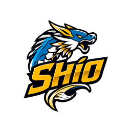 A sleek and modern logo design for a gaming esports team themed around 'Shio', inspired by Japanese culture