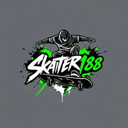 A dynamic and edgy logo design for a gaming esports team themed 'Skater168'