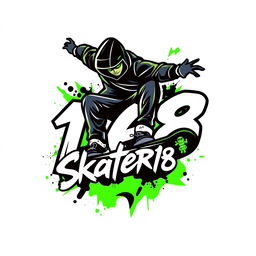 A dynamic and edgy logo design for a gaming esports team themed 'Skater168'