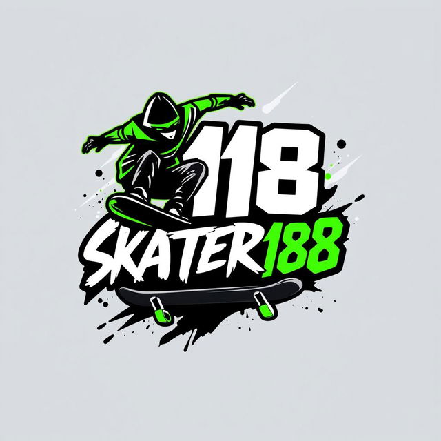 A dynamic and edgy logo design for a gaming esports team themed 'Skater168'