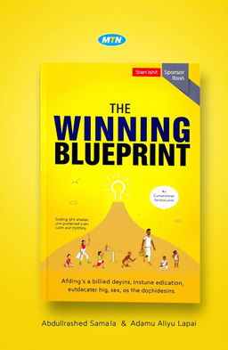 A visually striking book cover for "The Winning Blueprint" featuring bold, eye-catching typography with the title in prominent, inspiring text