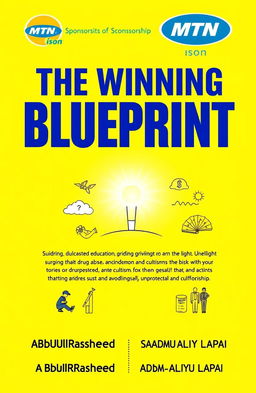 A visually striking book cover for "The Winning Blueprint" featuring bold, eye-catching typography with the title in prominent, inspiring text