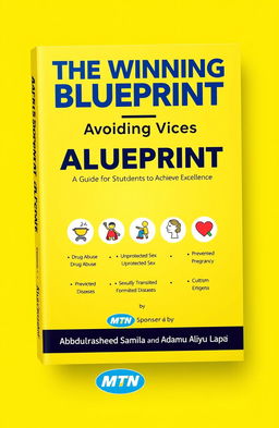 A book cover design for 'The Winning Blueprint' on a vibrant yellow background