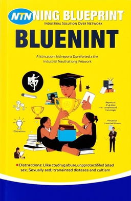 A book cover for 'Winning Blueprint: Sponsored by MTN' with a vibrant yellow background