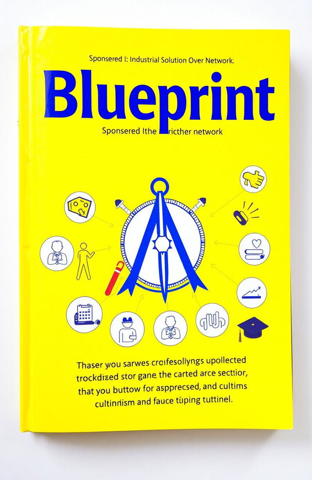 A book cover titled 'Blueprint: Sponsored by MTN - Industrial Solution Over Network', featuring a vibrant yellow background