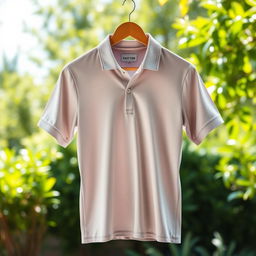 A stylish and modern light gray polo shirt, featuring a classic collar, short sleeves, and a slim fit silhouette