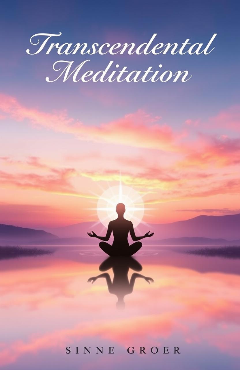 A serene and tranquil eBook cover for the theme "Transcendental Meditation"