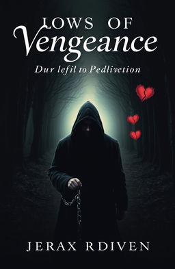 A striking and emotionally powerful book cover for a fiction novel titled 'Vows of Vengeance: The Road to Redemption'
