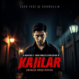 A gripping thriller movie poster featuring actor Yadi Agusman Putra as the protagonist
