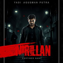 A gripping thriller movie poster featuring actor Yadi Agusman Putra as the protagonist