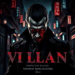 An intense movie poster featuring a formidable villain at the center, exuding menace and power