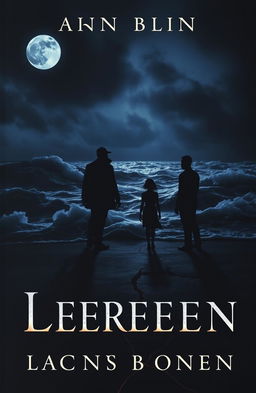A dark, moody book cover featuring a moonlit ocean with turbulent waves that suggest hidden secrets beneath the surface