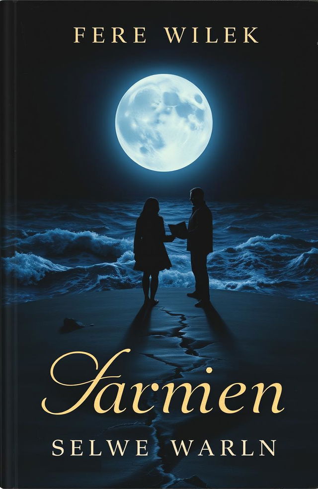 A dark, moody book cover featuring a moonlit ocean with turbulent waves that suggest hidden secrets beneath the surface