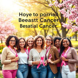 A powerful image symbolizing hope and strength in the fight against breast cancer
