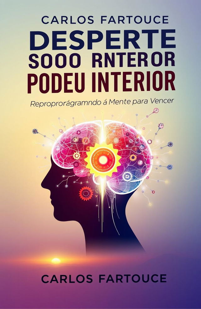 A self-help book cover titled "Desperte O Seu Poder Interior" with the subtitle "Reprogramando a Mente para Vencer" by author Carlos Fartouce