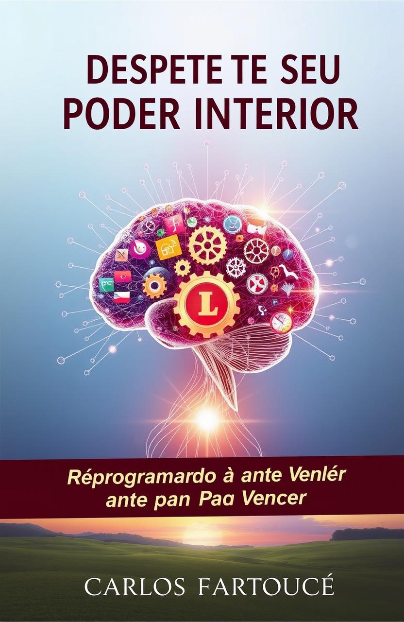 A self-help book cover titled "Desperte O Seu Poder Interior" with the subtitle "Reprogramando a Mente para Vencer" by author Carlos Fartouce