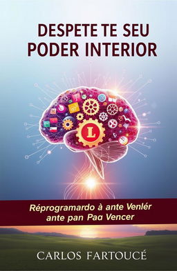 A self-help book cover titled "Desperte O Seu Poder Interior" with the subtitle "Reprogramando a Mente para Vencer" by author Carlos Fartouce