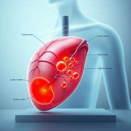 A scientifically-focused image for a book cover depicting a breast with cancerous tissue highlighted