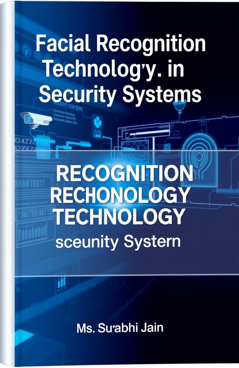 A captivating book cover for 'Facial Recognition Technology in Security Systems' authored by Ms