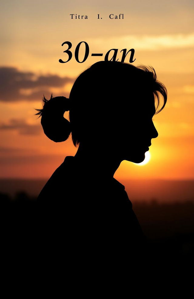 An A5 novel cover titled "30-an", featuring a silhouette of a person contemplating life