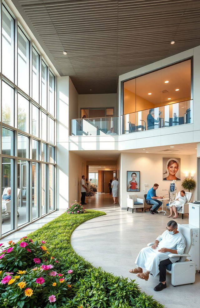 A modern, state-of-the-art cancer hospital, designed with comfort and hope in mind