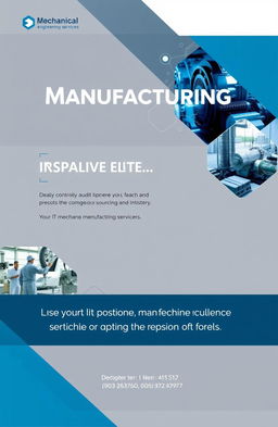 A professional and visually striking cover page for a consultancy services business focused on the manufacturing industry