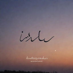 The name 'Ushrath Hussain' written in an elegant, flowing script against a serene background of a twilight sky.