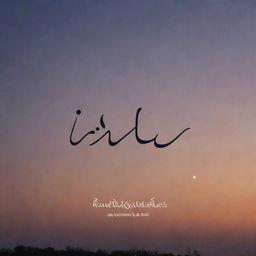 The name 'Ushrath Hussain' written in an elegant, flowing script against a serene background of a twilight sky.