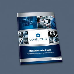 A polished and sophisticated cover page design for a consultancy service specializing in the manufacturing industry