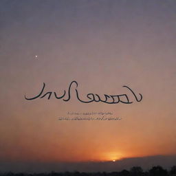 The name 'Ushrath Hussain' written in an elegant, flowing script against a serene background of a twilight sky.